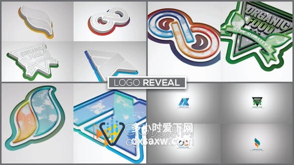 AE模板-3D纹理挤压形成LOGO动画视频片头制作