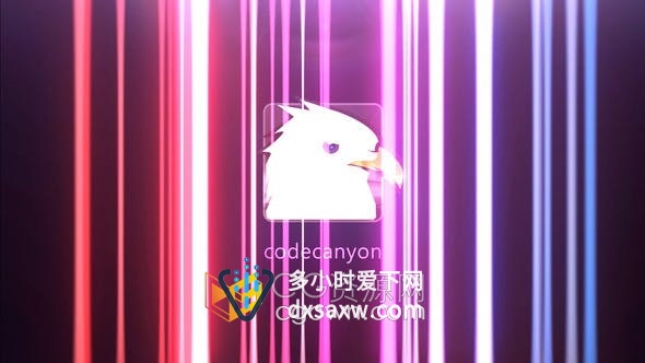 AE模板-大量发光线条霓虹灯闪电动画LOGO特效视频制作