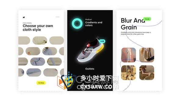 AE模板-现代在线活动幻灯片社交媒体短视频制作10组设计