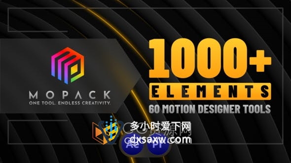 AE模板-MoPack V1.1 1000个时尚流行动态海报设计宣传视频字幕动画