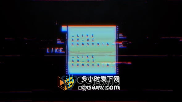 AE模板-动感故障画面快速效果数字失真错误RGB分裂抽搐视频