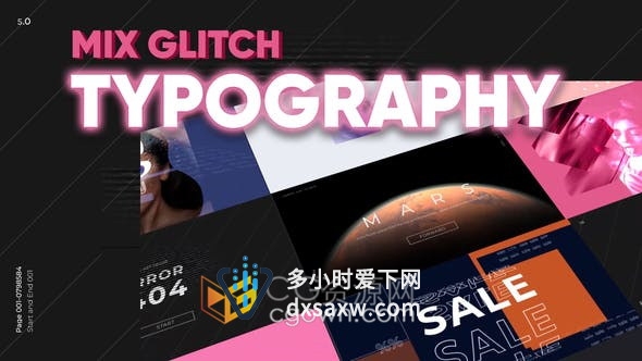Glitch Typography文字动画介绍新媒体短视频效果介绍-AE模板