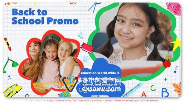 AE模板-卡通多彩学习教育校园元素动画精彩课堂师资团队介绍学校课程展示