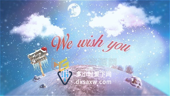 Christmas地球旋转雪花圣诞树圣诞节活动庆典视频片头制作-AE模板