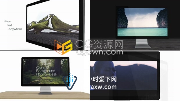 AE模板简洁优雅MAC计算机电脑演示图像作品视频网站介绍