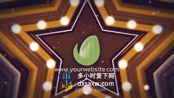 Star Show Logo Reveal闪亮五角星明星大舞台LOGO开场视频片头-AE模板