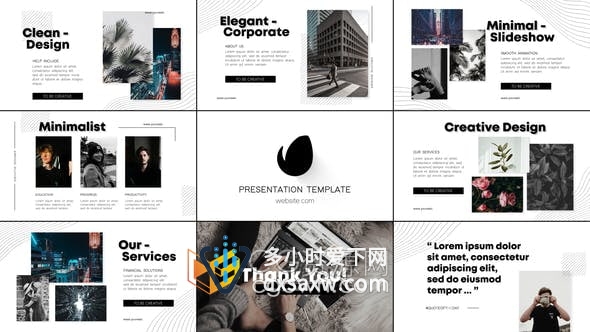 AE模板-适合商务演示公司幻灯片企业宣传简约设计介绍视频动画