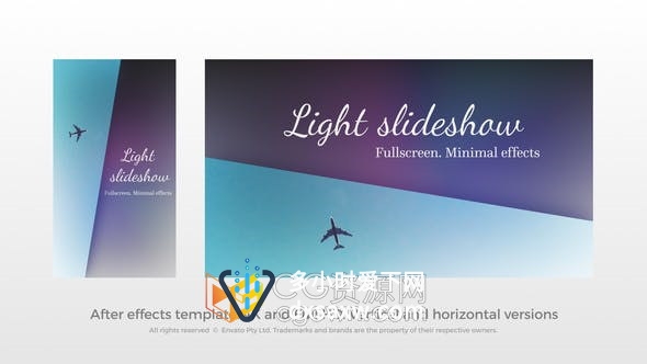 AE模板-简单照片滑动转场动画幻灯片相册视频制作