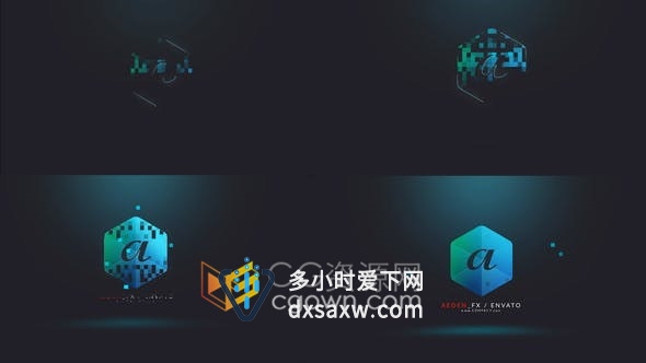网格马赛克方块动画演绎标志视频片头Mystical Logo Reveal-AE模板