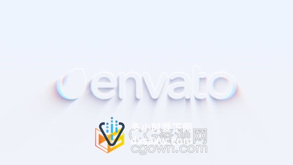 Clean Logo Reveal优雅明亮白底背景发光演绎出标志动画片头视频-AE模板