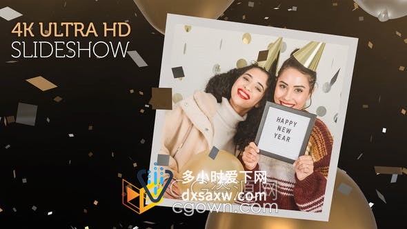 4K有趣五彩纸屑气球漂浮三维环境展示节日庆祝活动生日派对照片-AE模板