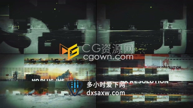 AE模板-4K黑暗油泵动画技术线条元素适合生态项目石油工厂高科技工业演讲视频