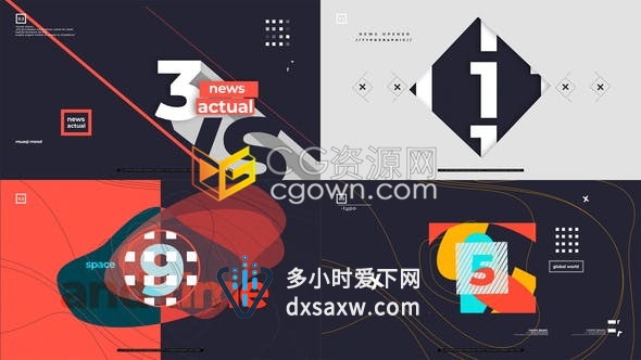 AE模板活动倒数运动介绍开场视频网络电视新闻倒计时包装元素动画