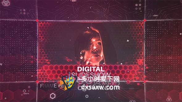 AE模板-高科技全息图数码幻灯片计算机未来数字数据技术宣传视频