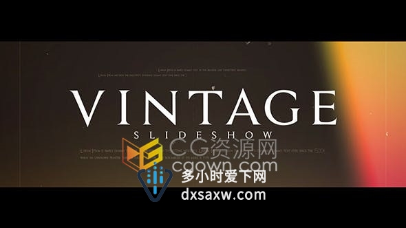 AE模板-复古漏光回忆幻灯片展示照片动画视频相册片头