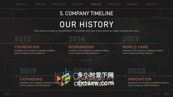 AE模板-时间轴介绍优雅线条动画公司商业现代企业宣传视频