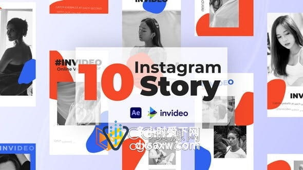 AE模板-10组设计图形动画照片博主媒体短视频
