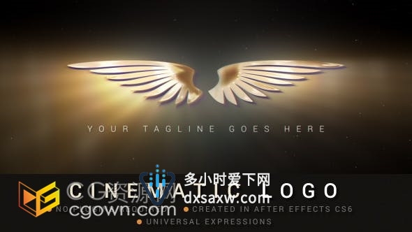 AE模板-体积光LOGO光发电影标志视频片头动画制作