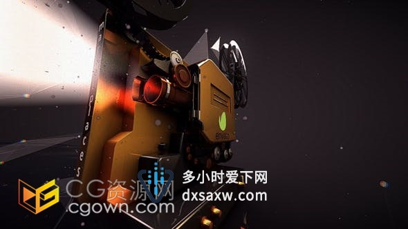 AE模板-E3D插件制作电影院投影机数字式放映机动画演绎LOGO片头