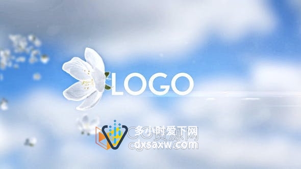 AE模板-飘动花瓣花卉新鲜花园花店宣传开场LOGO视频片头