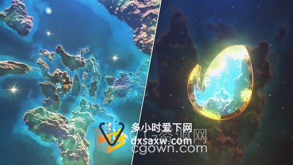 Space Nebula Logo太空银河系星云恒星特效动画视频片头-AE模板