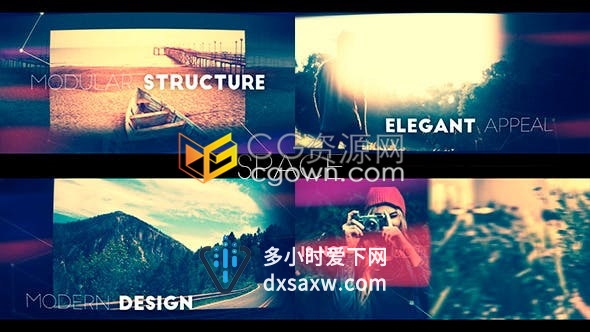 AE模板-空间感温馨漏光效果图文展示视频相册