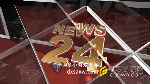 AE模板-电视新闻频道包装明亮3D地球仪转动背景电话联线双屏幕标题过渡效果