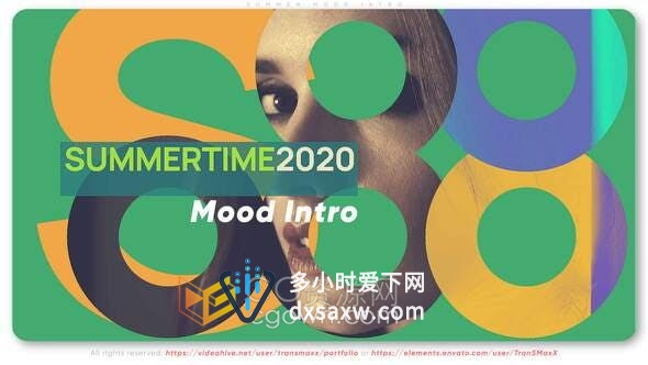 充满活力时髦魅力博客介绍女性品牌宣传夏日清爽设计视频短片制作-AE模板