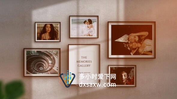 简约墙壁相框照片展示动画幻灯片婚礼生日视频相册-AE模板