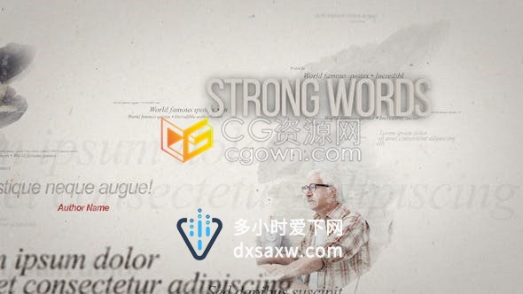 AE模板文人名家简介伟大作者思想家语录宣传介绍视频动画