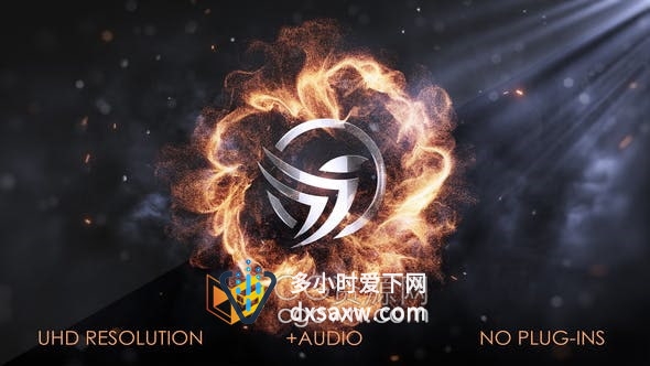 AE模板-爆炸烟雾火焰特效粒子动画LOGO片头4K分辨率