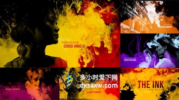 AE模板-墨水滴入水中的真实镜头制作创意视频开场独特艺术效果宣传片