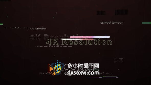 AE模板-Fast Glitch Logo损坏数字失真毛刺RGB分裂抽搐视频动画