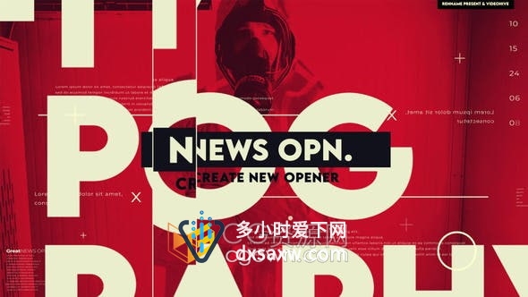AE模板-新闻开场白重要事件介绍视频片头动画制作