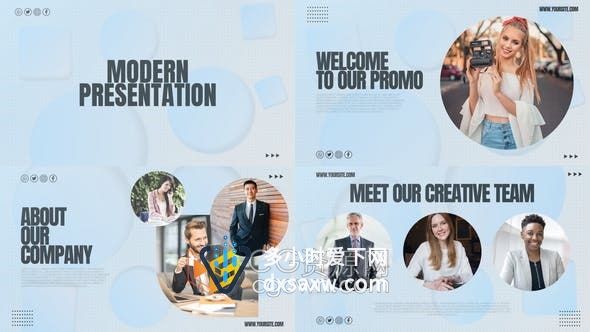 AE模板-干净清晰现代简单文本动画平滑过渡效果公司演示商业幻灯片