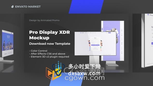 专业3d电脑显示器苹果一体机模型展示应用程序介绍网站宣传场景元素-AE模板