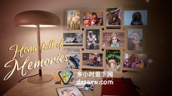 AE模板-我的家庭回忆婚礼周年纪念庆祝友谊爱情视频相册