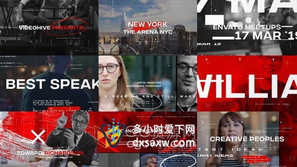 Event Promo社交媒体动态毛刺时尚事件现代宣传视频片头-AE模板
