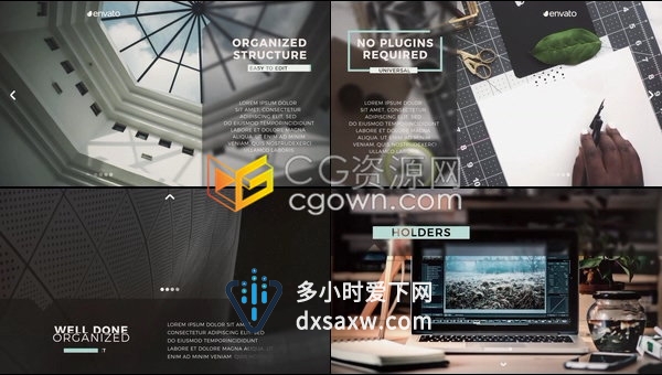 通用简单视频幻灯片模板商业公司服务介绍宣传展示-AE模板
