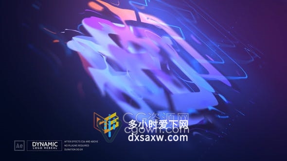 液体波浪3D科技线条图形动画LOGO标志片头视频制作-AE模板