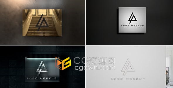AE模板-5种效果金属材质LOGO动画金色玻璃光面镀铬效果制作