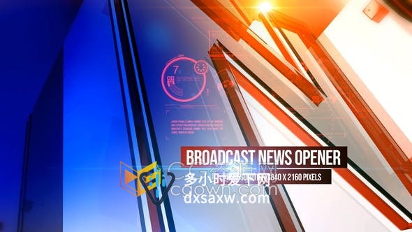 4K网络视频广播新闻开场介绍片头-AE模板