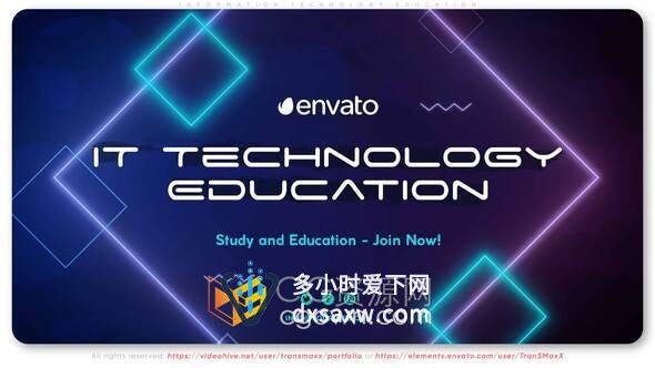 AE模板-信息技术教育中心宣传片头IT科技介绍视频