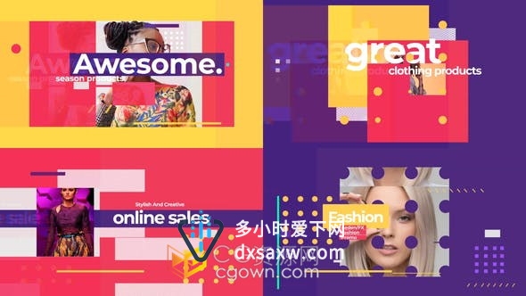 Fashion Colorful Intro多彩时尚介绍魅力幻灯片视频片头-AE模板