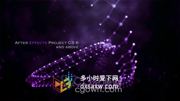 高科技数字世界技术宣传片头粒子链接动画场景视频介绍-AE模板