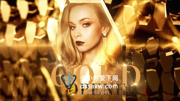 金黄色设计豪华颁奖典礼发光魅力公司活动晚会视频包装制作-AE模板