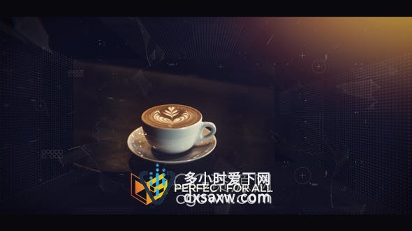 AE模板-动态数字信息动画介绍照片幻灯片宣传视频