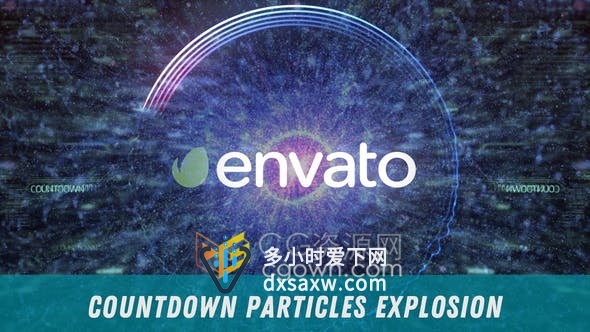 科技VJ光线粒子10秒倒计时粒子爆炸活动开场视频片头制作-AE模板