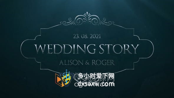 AE模板-银色徽章图案婚礼标题视频字幕6 Silver Wedding Titles