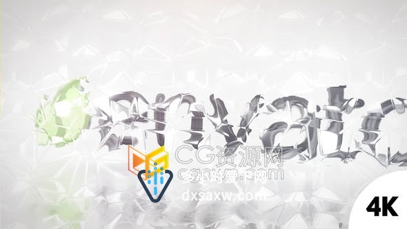 AE模板4K干净优雅玻璃质感3D旋转明亮标志LOGO动画